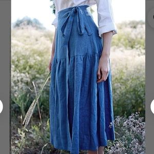 100% Linen Wrap Skirt